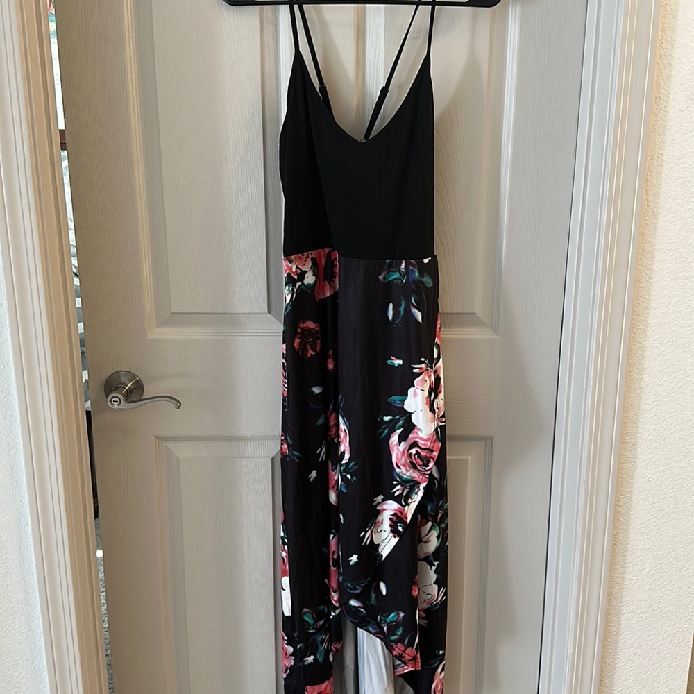 Black floral maxi dress